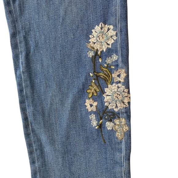 J. Jill Denim Weekender Straight Leg Embroidered Jeans - Size 18 - Picture 6 of 6